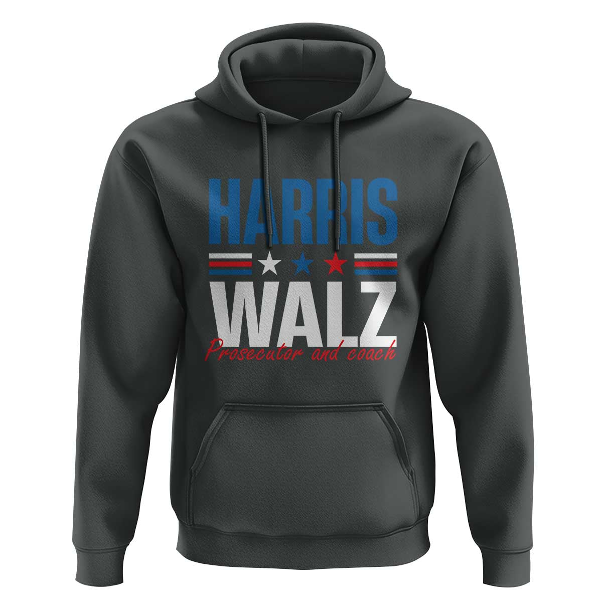 Harris Walz Supporter Hoodie Prosecutor And Coach Star US Elections 2024 - Wonder Print Shop
