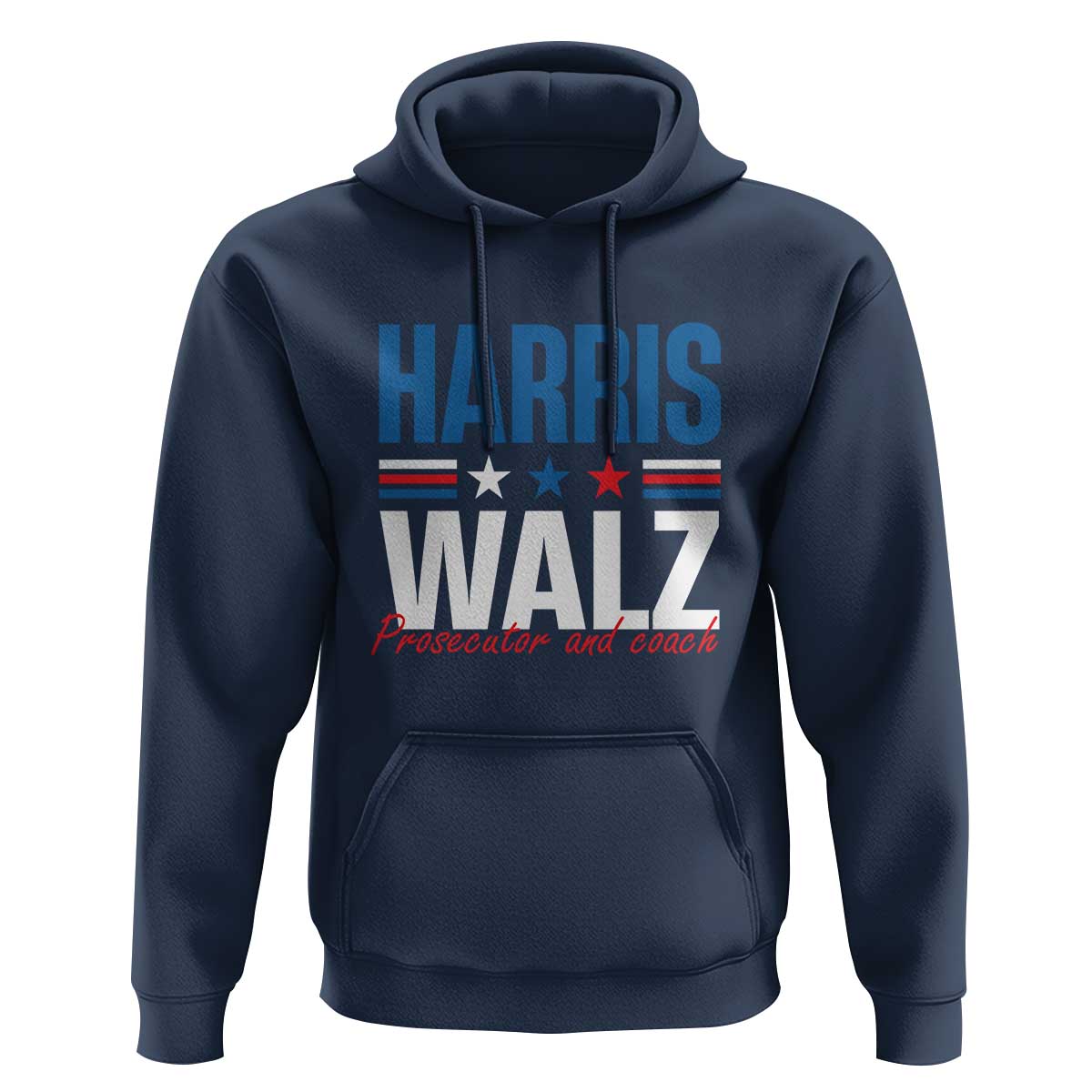 Harris Walz Supporter Hoodie Prosecutor And Coach Star US Elections 2024 - Wonder Print Shop