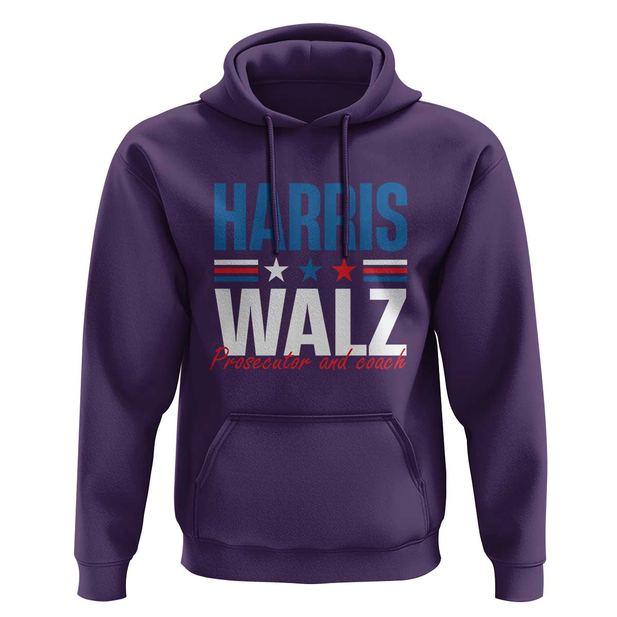 Harris Walz Supporter Hoodie Prosecutor And Coach Star US Elections 2024 - Wonder Print Shop