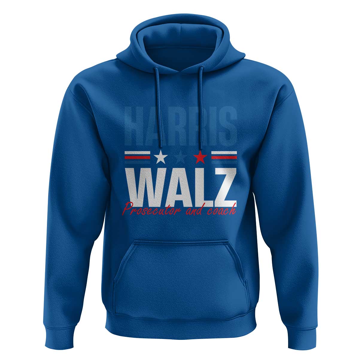 Harris Walz Supporter Hoodie Prosecutor And Coach Star US Elections 2024 - Wonder Print Shop