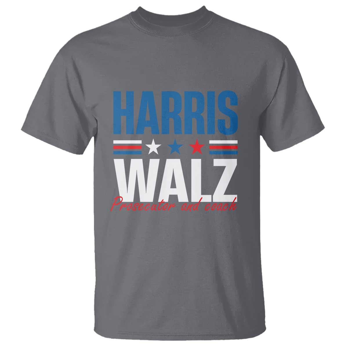 Harris Walz Supporter T Shirt Prosecutor And Coach Star US Elections 2024 - Wonder Print Shop