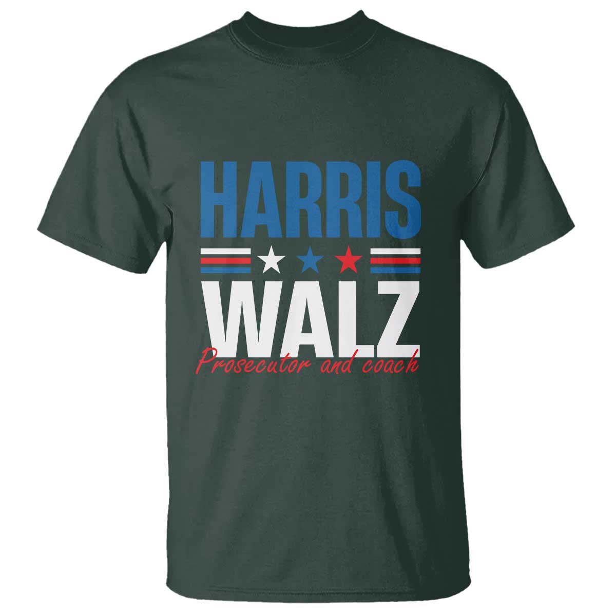 Harris Walz Supporter T Shirt Prosecutor And Coach Star US Elections 2024 - Wonder Print Shop