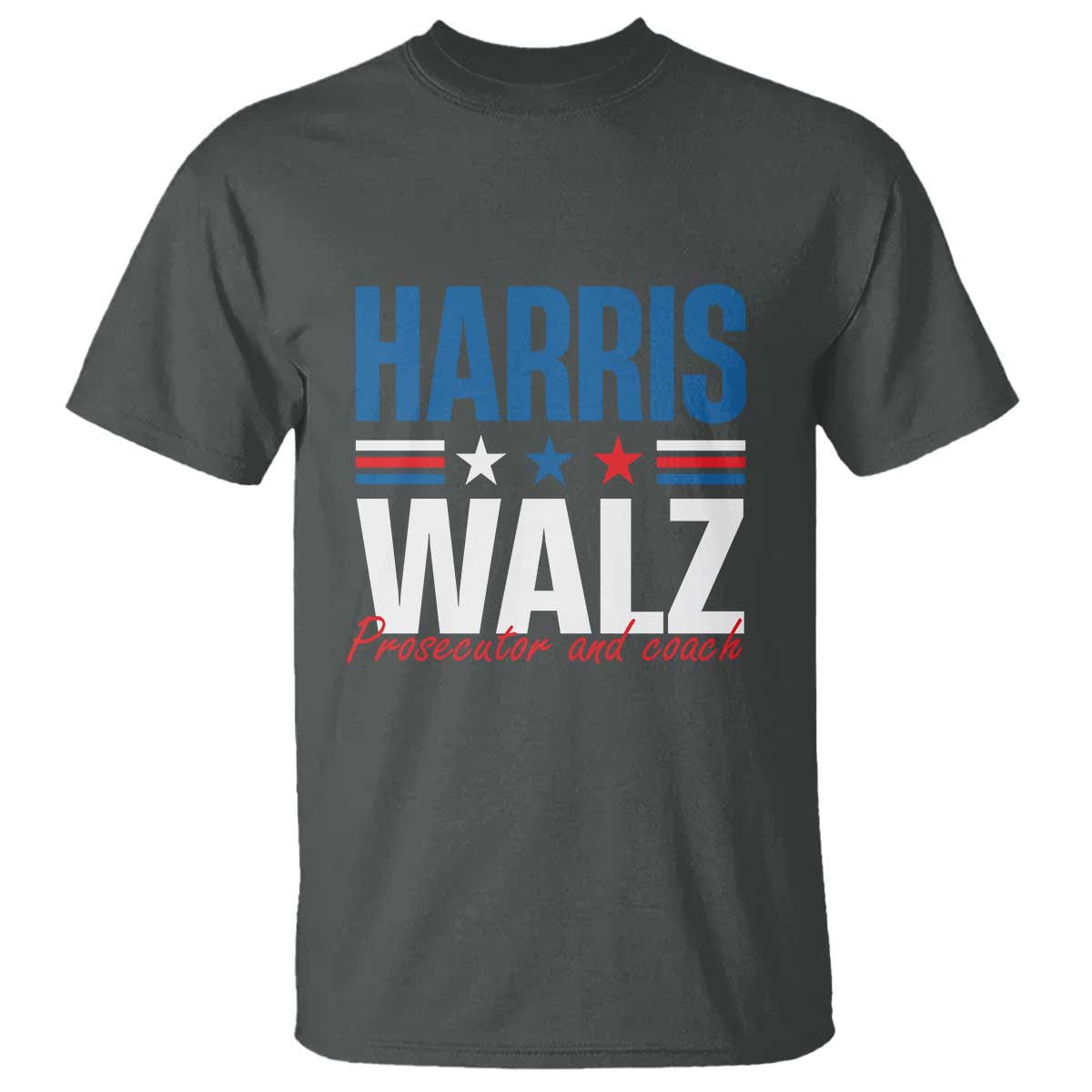 Harris Walz Supporter T Shirt Prosecutor And Coach Star US Elections 2024 - Wonder Print Shop