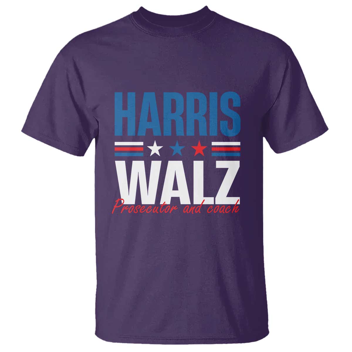Harris Walz Supporter T Shirt Prosecutor And Coach Star US Elections 2024 - Wonder Print Shop