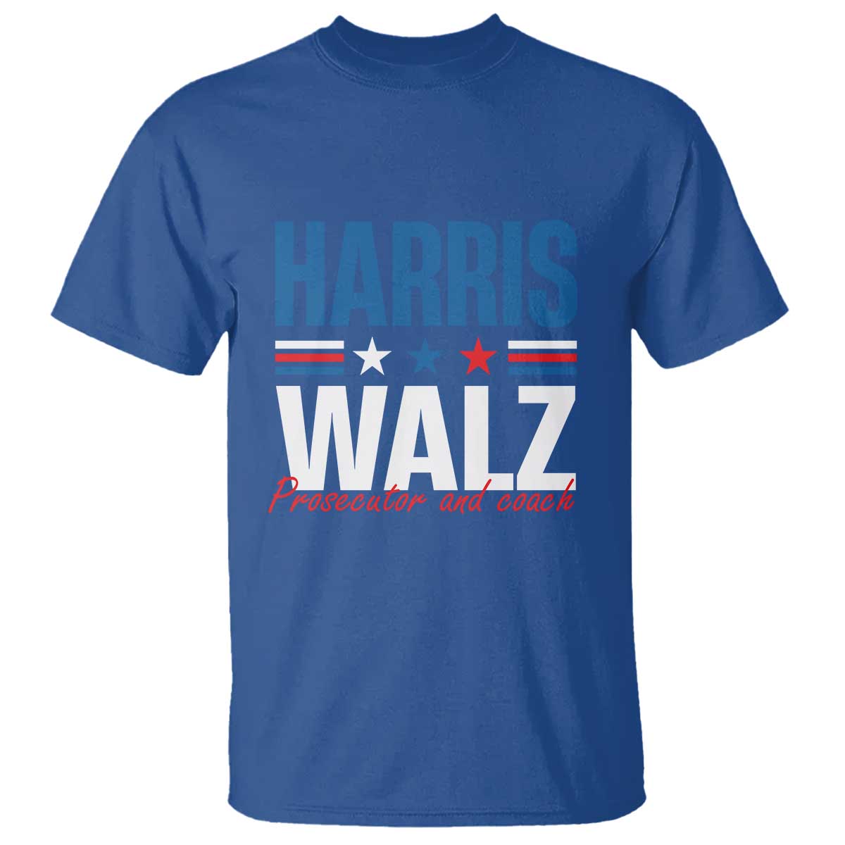 Harris Walz Supporter T Shirt Prosecutor And Coach Star US Elections 2024 - Wonder Print Shop