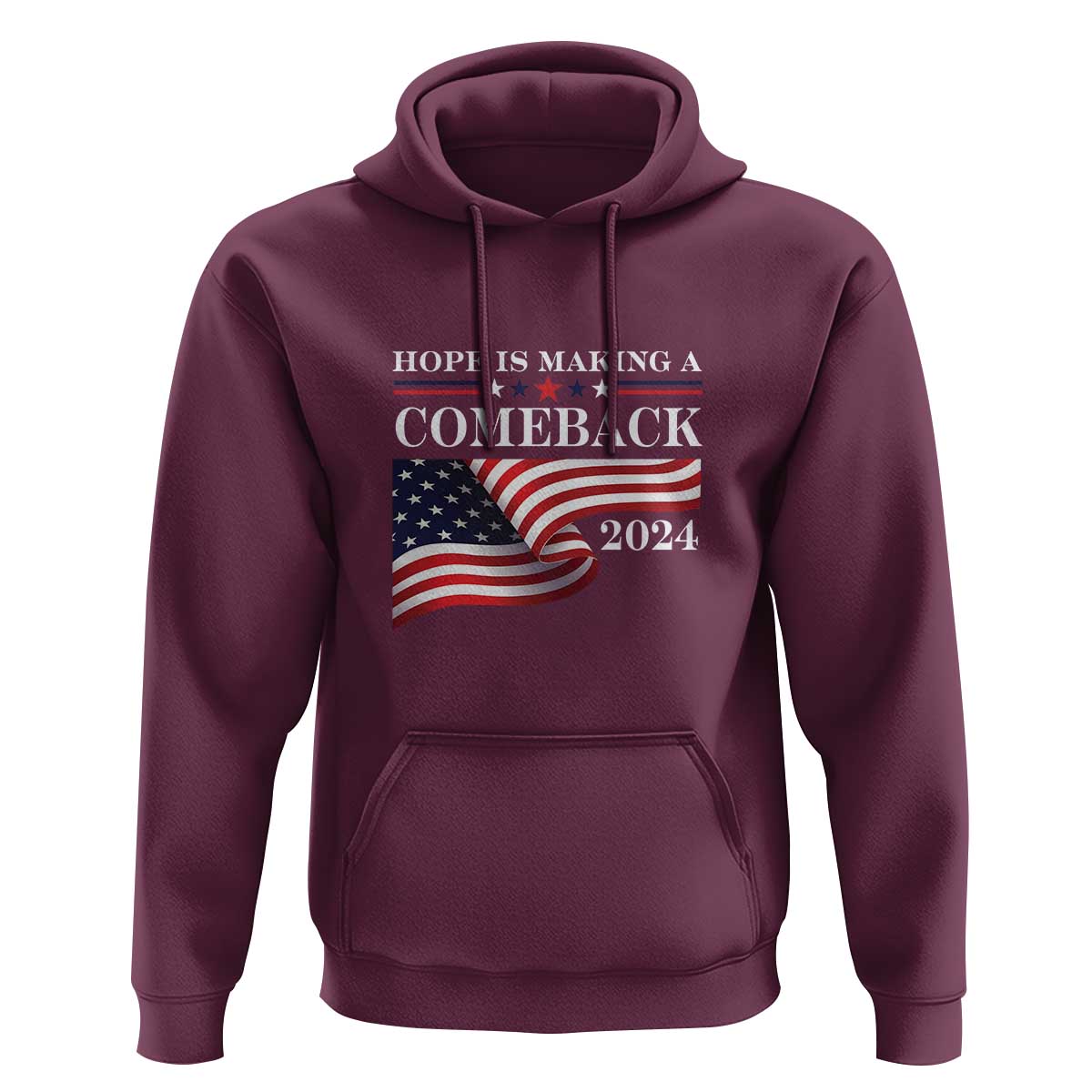 Harris Walz Supporter Hoodie Hope Is Making A Comeback 2024 American Flag Star - Wonder Print Shop