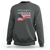 Harris Walz Supporter Sweatshirt Hope Is Making A Comeback 2024 American Flag Star - Wonder Print Shop