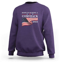 Harris Walz Supporter Sweatshirt Hope Is Making A Comeback 2024 American Flag Star - Wonder Print Shop