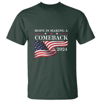 Harris Walz Supporter T Shirt Hope Is Making A Comeback 2024 American Flag Star - Wonder Print Shop
