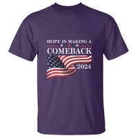 Harris Walz Supporter T Shirt Hope Is Making A Comeback 2024 American Flag Star - Wonder Print Shop