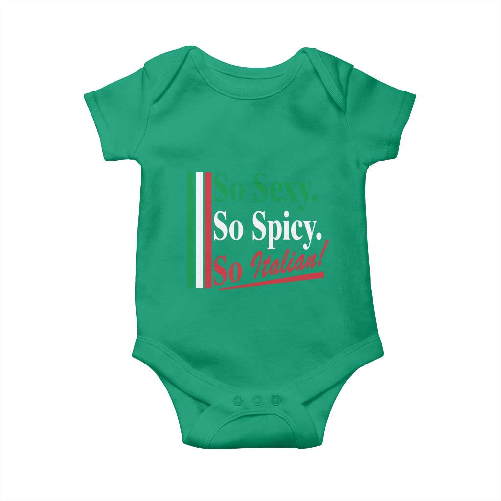 Funny Italian Pride Baby Onesie So Sexy So Spicy So Italian Chef Humor - Wonder Print Shop