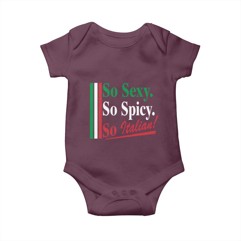 Funny Italian Pride Baby Onesie So Sexy So Spicy So Italian Chef Humor - Wonder Print Shop