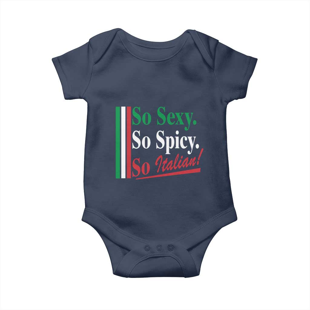 Funny Italian Pride Baby Onesie So Sexy So Spicy So Italian Chef Humor - Wonder Print Shop