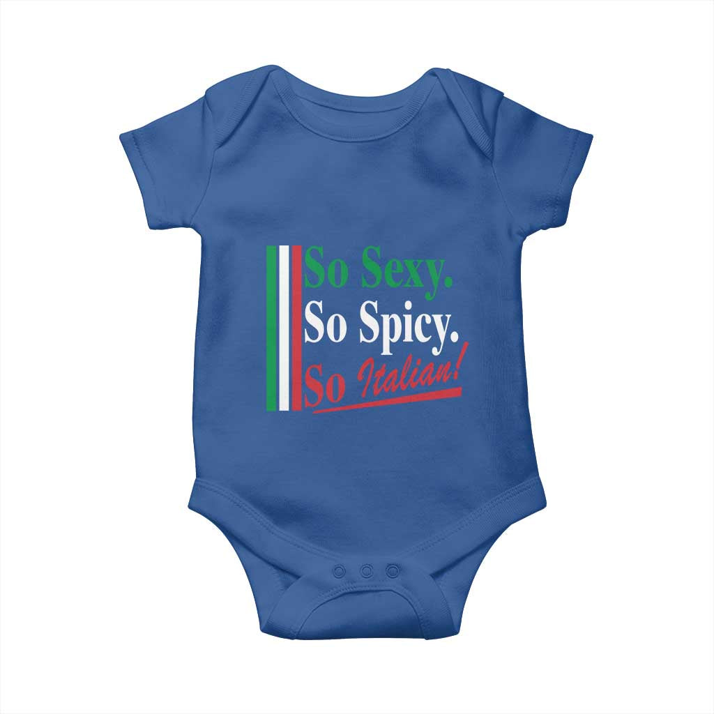 Funny Italian Pride Baby Onesie So Sexy So Spicy So Italian Chef Humor - Wonder Print Shop