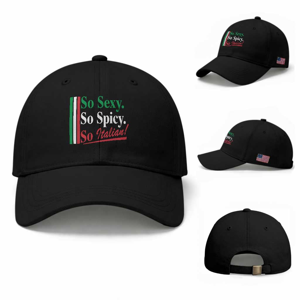 Funny Italian Pride Baseball Cap So Sexy So Spicy So Italian Chef Humor