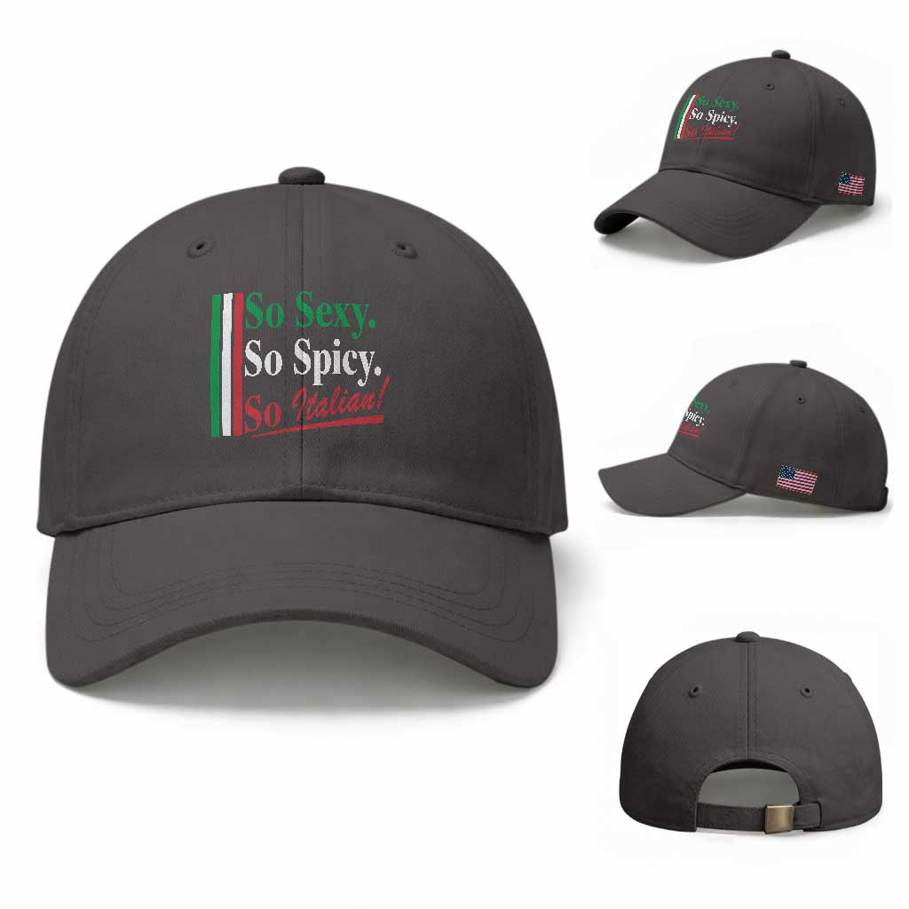 Funny Italian Pride Baseball Cap So Sexy So Spicy So Italian Chef Humor