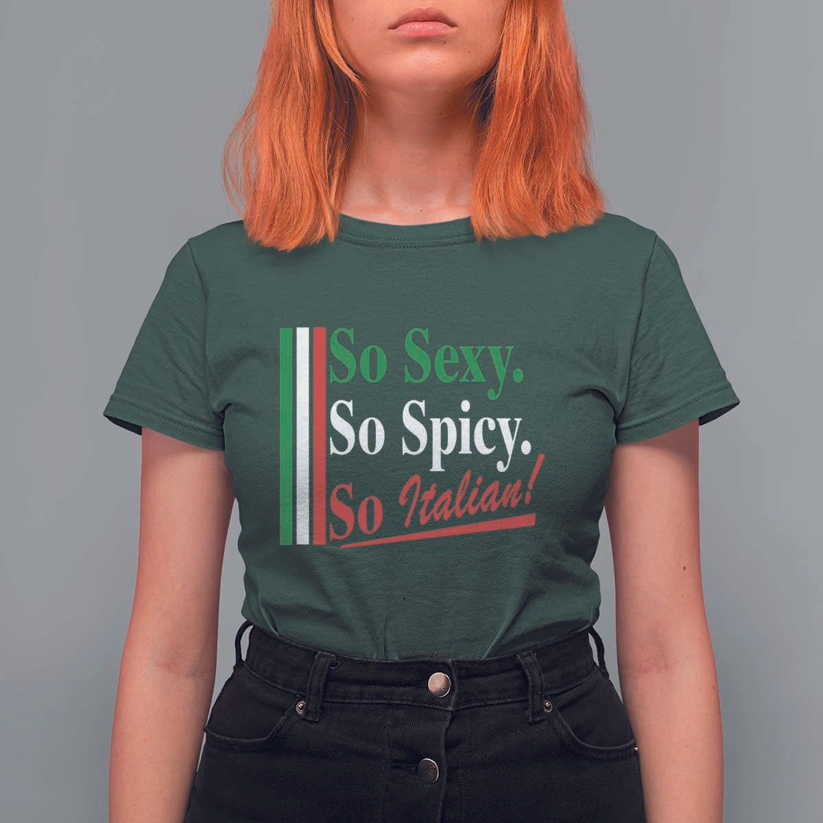 Funny Italian Pride T Shirt For Women So Sexy So Spicy So Italian Chef Humor - Wonder Print Shop
