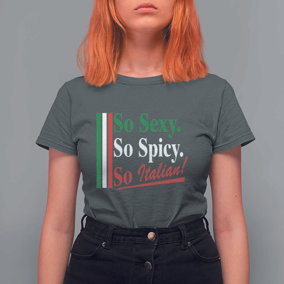 Funny Italian Pride T Shirt For Women So Sexy So Spicy So Italian Chef Humor - Wonder Print Shop
