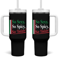 Funny Italian Pride Tumbler With Handle So Sexy So Spicy So Italian Chef Humor - Wonder Print Shop