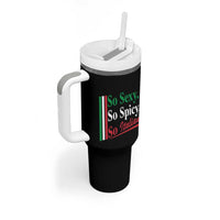 Funny Italian Pride Tumbler With Handle So Sexy So Spicy So Italian Chef Humor - Wonder Print Shop