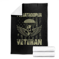 Paratrooper Veteran Throw Blanket Airborne Military Vintage American Flag - Wonder Print Shop