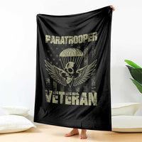 Paratrooper Veteran Throw Blanket Airborne Military Vintage American Flag - Wonder Print Shop