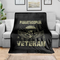 Paratrooper Veteran Throw Blanket Airborne Military Vintage American Flag - Wonder Print Shop