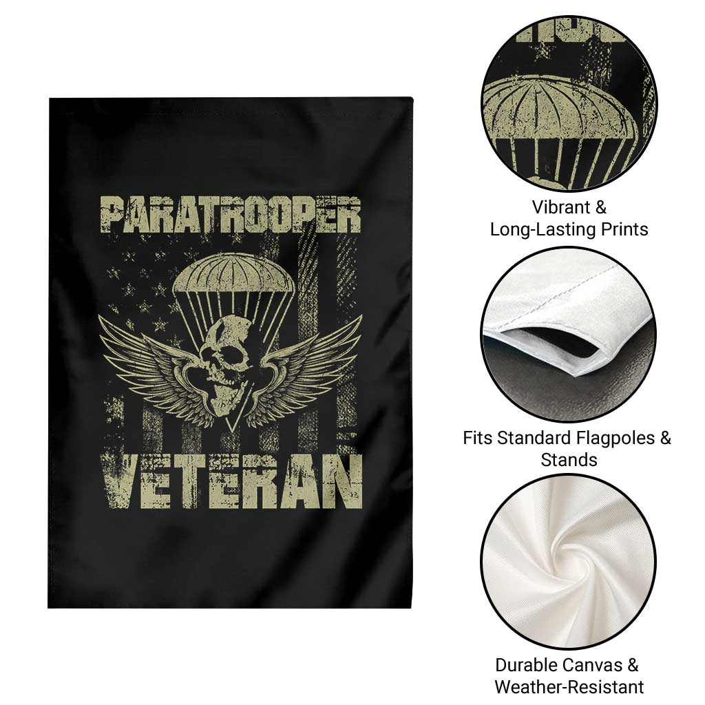 Paratrooper Veteran Garden Flag Airborne Military Vintage American Flag - Wonder Print Shop
