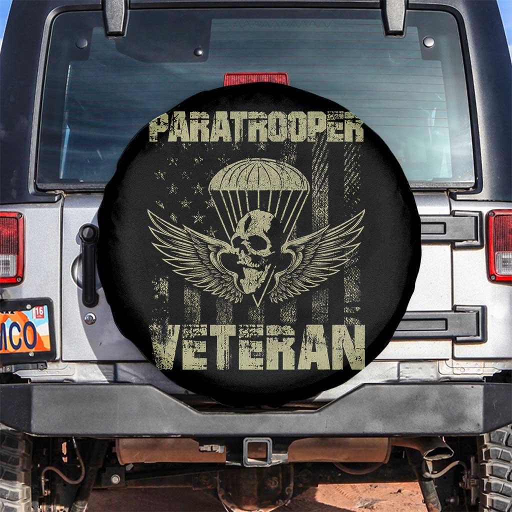 Paratrooper Veteran Spare Tire Cover Airborne Military Vintage American Flag - Wonder Print Shop