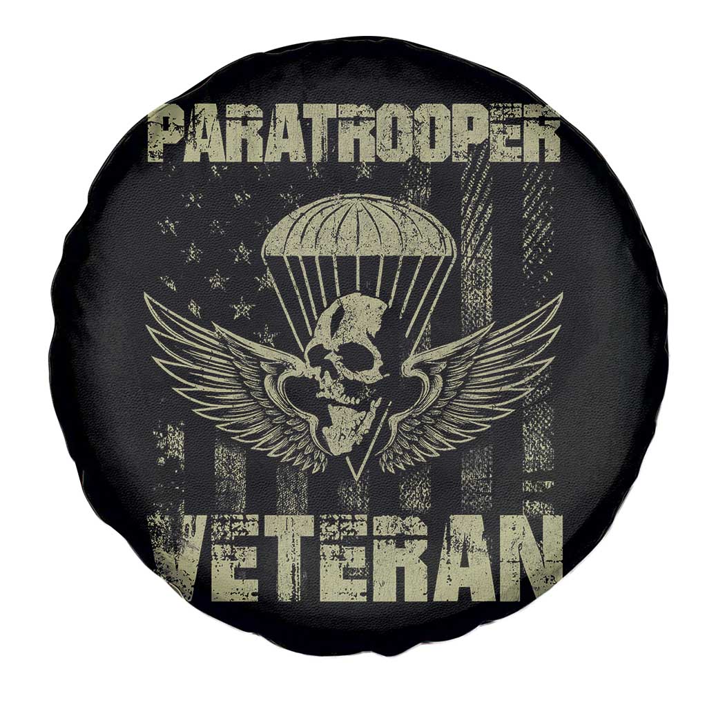 Paratrooper Veteran Spare Tire Cover Airborne Military Vintage American Flag - Wonder Print Shop