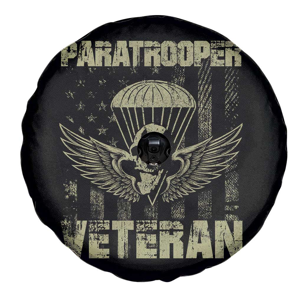 Paratrooper Veteran Spare Tire Cover Airborne Military Vintage American Flag - Wonder Print Shop