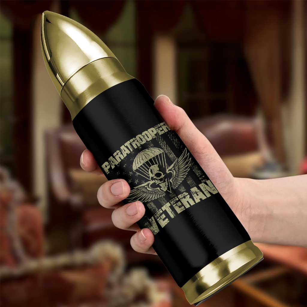 Paratrooper Veteran Bullet Tumbler Airborne Military Vintage American Flag - Wonder Print Shop