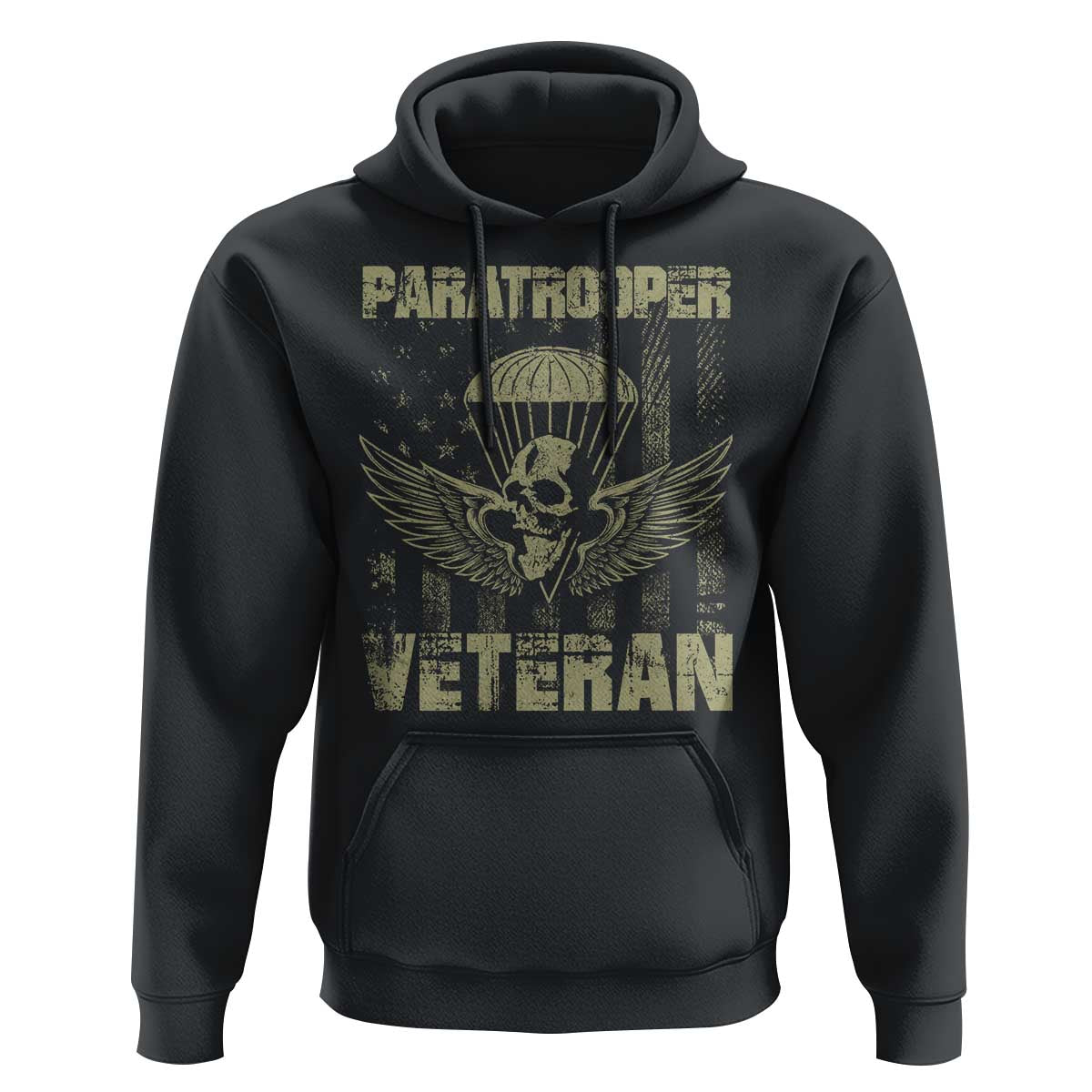 Paratrooper Veteran Hoodie Airborne Military Vintage American Flag - Wonder Print Shop