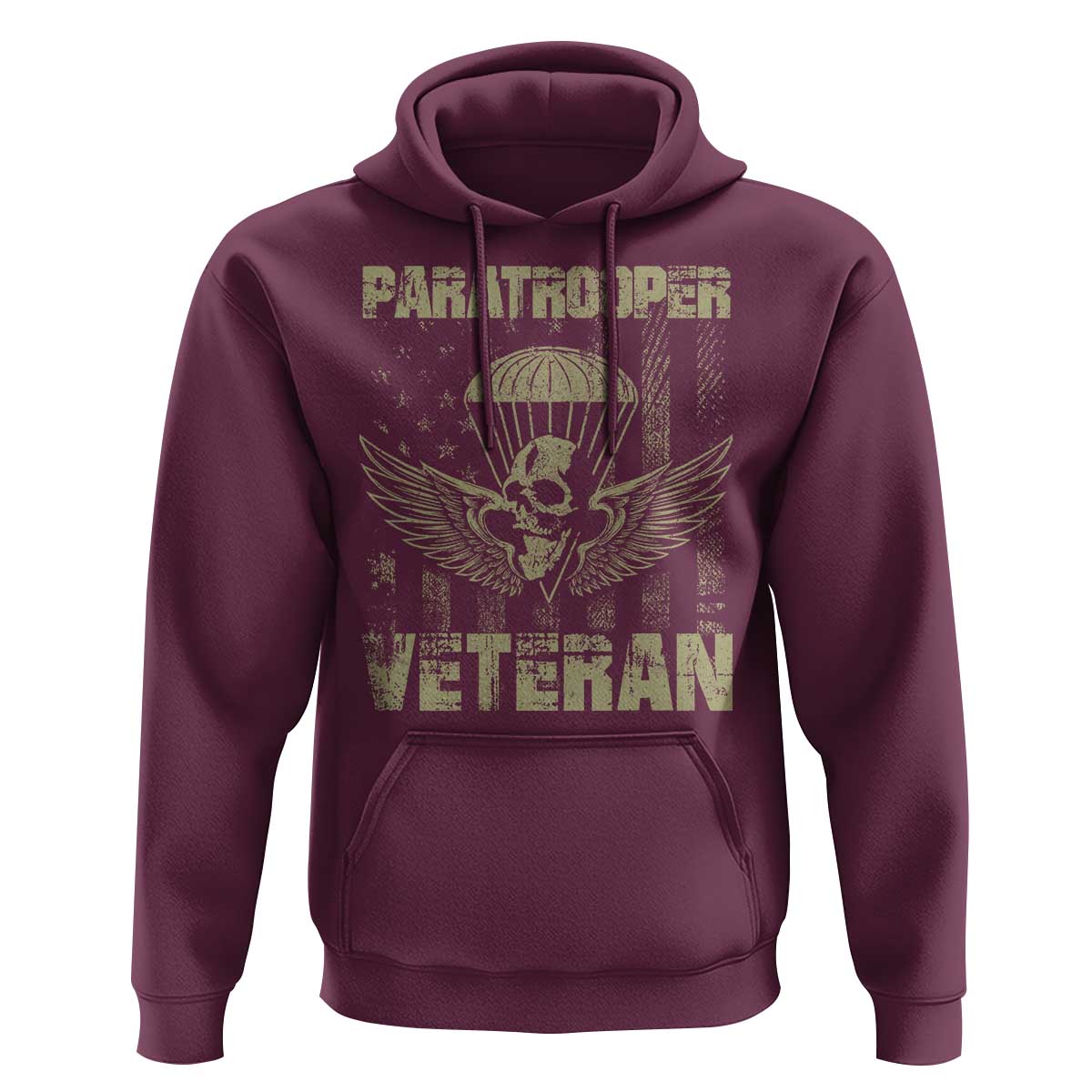 Paratrooper Veteran Hoodie Airborne Military Vintage American Flag - Wonder Print Shop