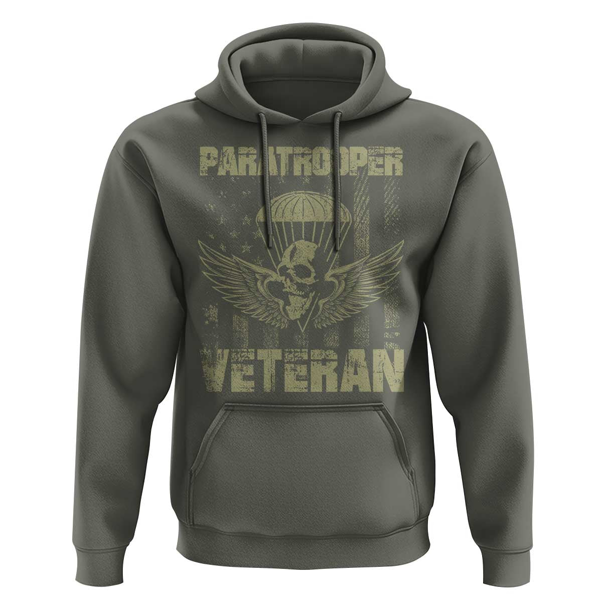 Paratrooper Veteran Hoodie Airborne Military Vintage American Flag - Wonder Print Shop