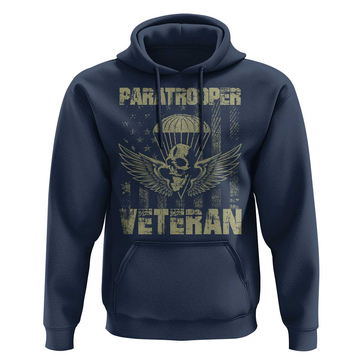 Paratrooper Veteran Hoodie Airborne Military Vintage American Flag - Wonder Print Shop