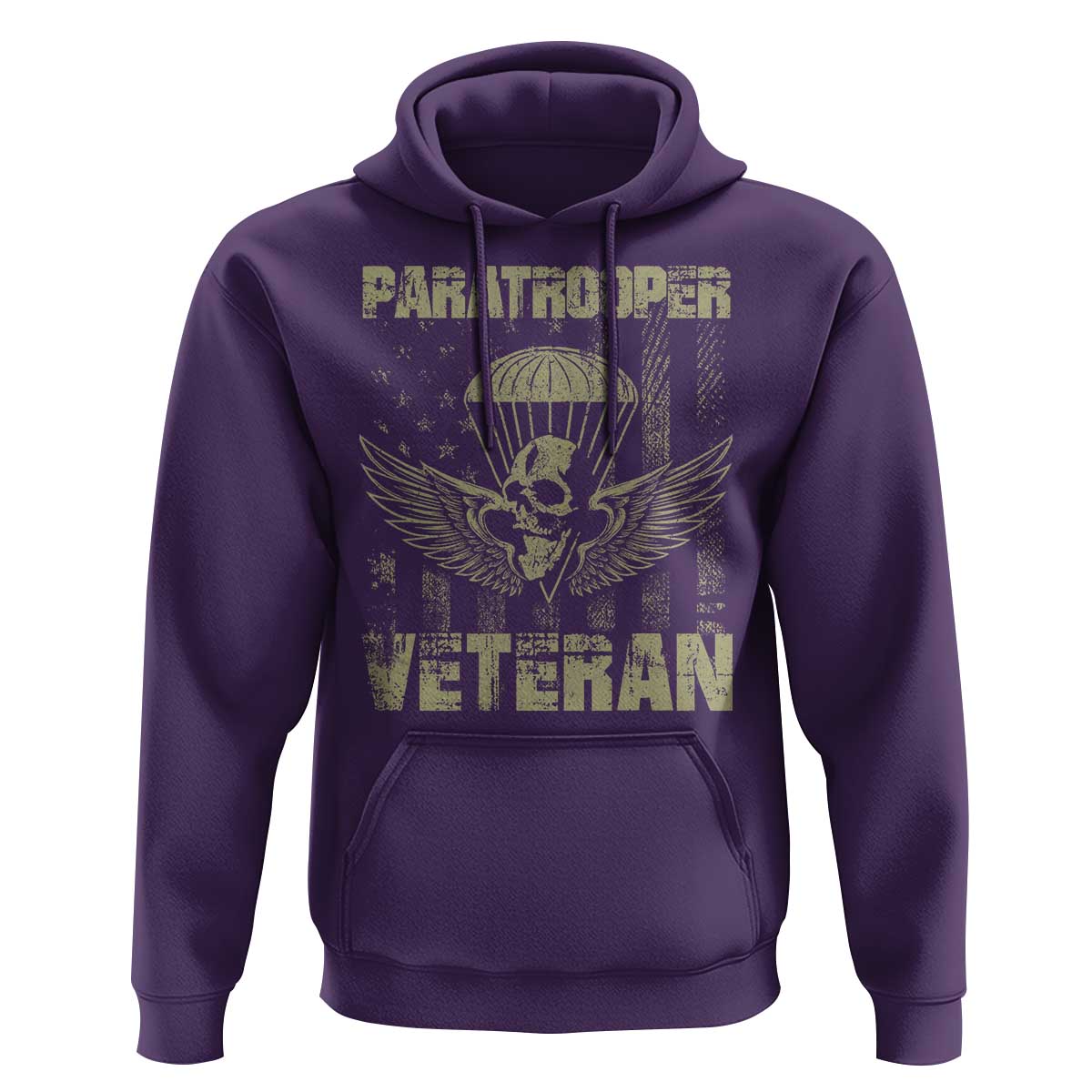 Paratrooper Veteran Hoodie Airborne Military Vintage American Flag - Wonder Print Shop