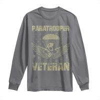 Paratrooper Veteran Long Sleeve Shirt Airborne Military Vintage American Flag - Wonder Print Shop