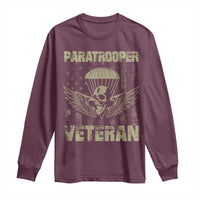 Paratrooper Veteran Long Sleeve Shirt Airborne Military Vintage American Flag - Wonder Print Shop