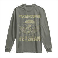 Paratrooper Veteran Long Sleeve Shirt Airborne Military Vintage American Flag - Wonder Print Shop