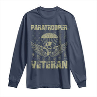 Paratrooper Veteran Long Sleeve Shirt Airborne Military Vintage American Flag - Wonder Print Shop