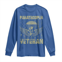 Paratrooper Veteran Long Sleeve Shirt Airborne Military Vintage American Flag - Wonder Print Shop