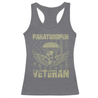 Paratrooper Veteran Racerback Tank Top Airborne Military Vintage American Flag - Wonder Print Shop