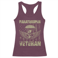 Paratrooper Veteran Racerback Tank Top Airborne Military Vintage American Flag - Wonder Print Shop