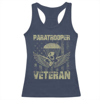 Paratrooper Veteran Racerback Tank Top Airborne Military Vintage American Flag - Wonder Print Shop