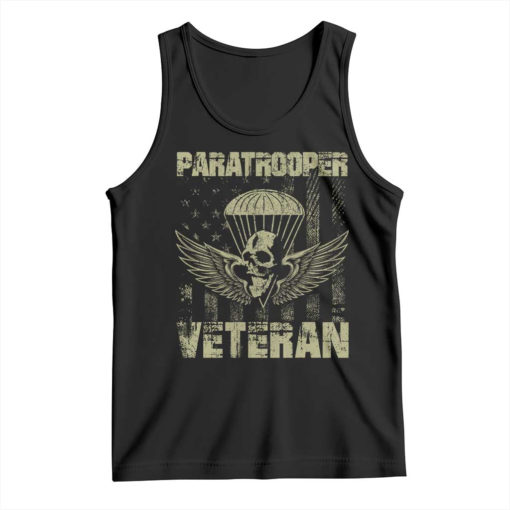 Paratrooper Veteran Tank Top Airborne Military Vintage American Flag - Wonder Print Shop