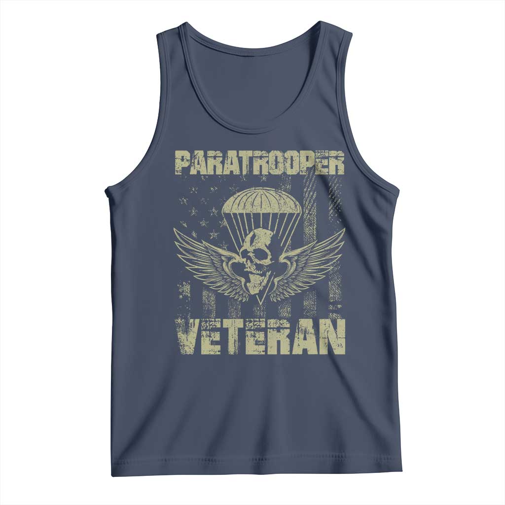 Paratrooper Veteran Tank Top Airborne Military Vintage American Flag - Wonder Print Shop