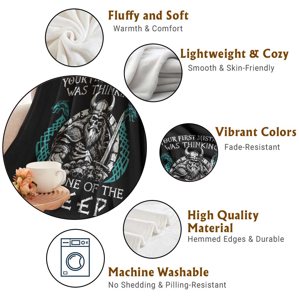 Viking Your First Mistake Was Thinking I Was One Of The Sheep Throw Blanket Viking Warrior - Wonder Print Shop