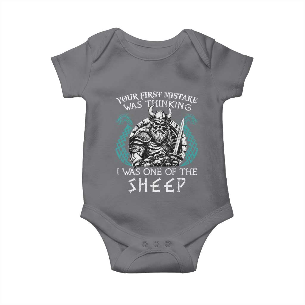 Viking Your First Mistake Was Thinking I Was One Of The Sheep Baby Onesie Viking Warrior - Wonder Print Shop