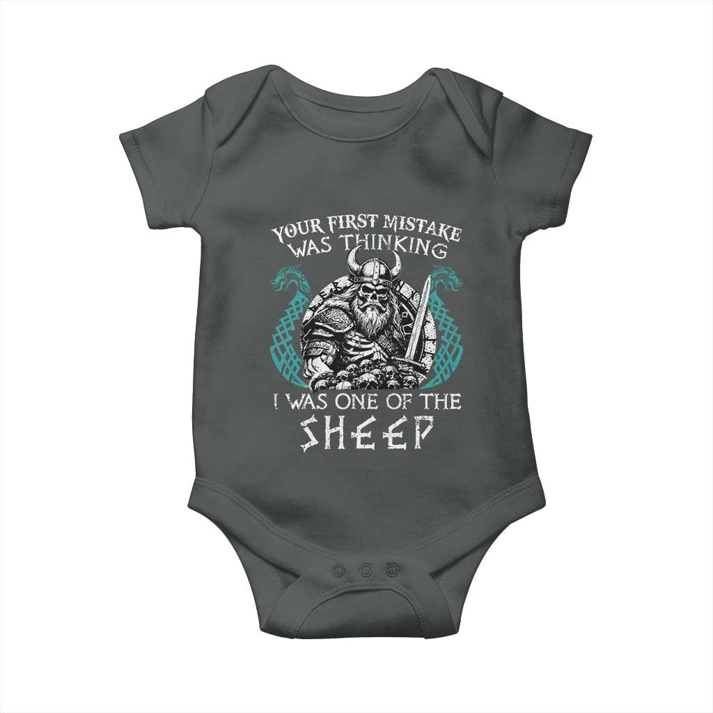 Viking Your First Mistake Was Thinking I Was One Of The Sheep Baby Onesie Viking Warrior - Wonder Print Shop